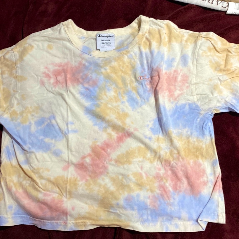 champion tie dye crop top